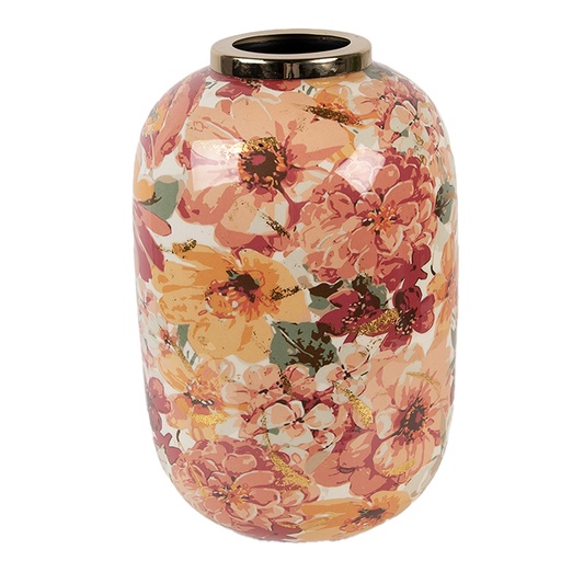 Deko Vase Beige Orange Ø 17x25 cm
