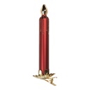 Clip Weihnachtsornament Kerze Rot Goldfarbig Ø 4x15 cm