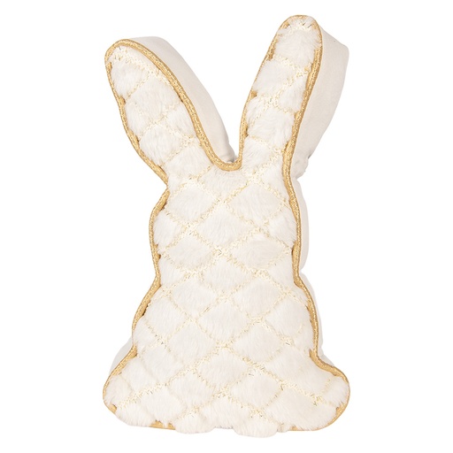Cale Porte/Coussin Lapin Blanc couleur Or 20x7x31 cm