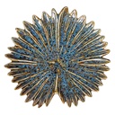 Plat décoratif Fleur Bleu Beige Ø 14x2 cm