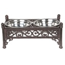 Mangeoire pour oiseaux Chien Chat Marron 28x15x13 cm / 2x500 ml