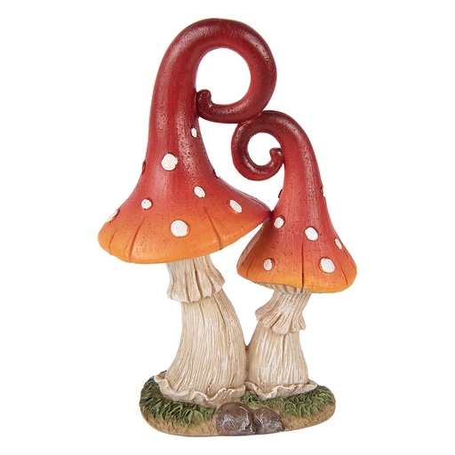 Decorazione Funghi Rosso Beige 11x7x17 cm