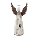 Decorazione Natalizie Angelo Bianco Marrone 9x4x18 cm