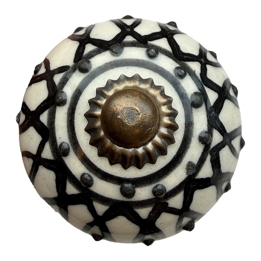 Poignée de porte Blanc Noir Ø 4x3 cm / S3 cm