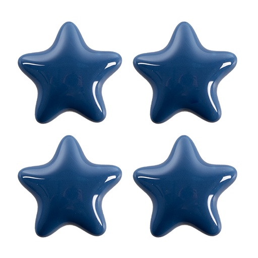 Türknopf 4-er Set Blau Ø 4x3/6 cm