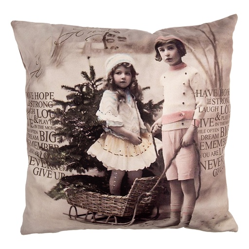 Cushion Cover Beige Brown 45x45 cm