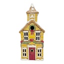 Kerzenhalter Weihnachten Häuschen Gelb Weiß 12x9x28 cm