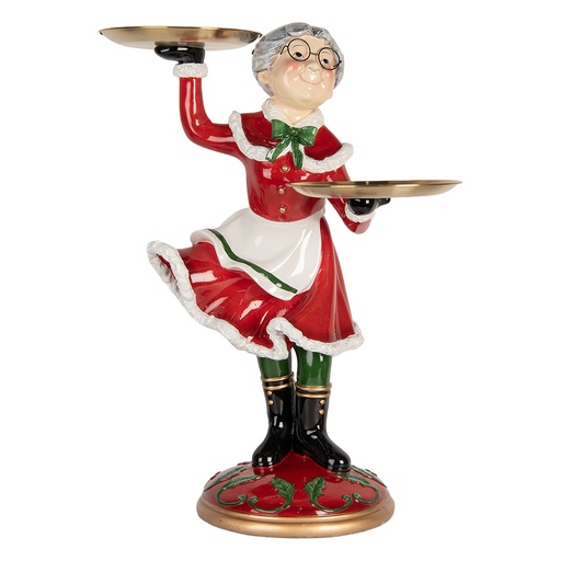 Christmas Decoration Mrs. Claus Red White 47x32x62 cm