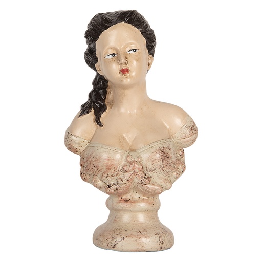 Deko Büste Frau Beige Braun 12x8x20 cm