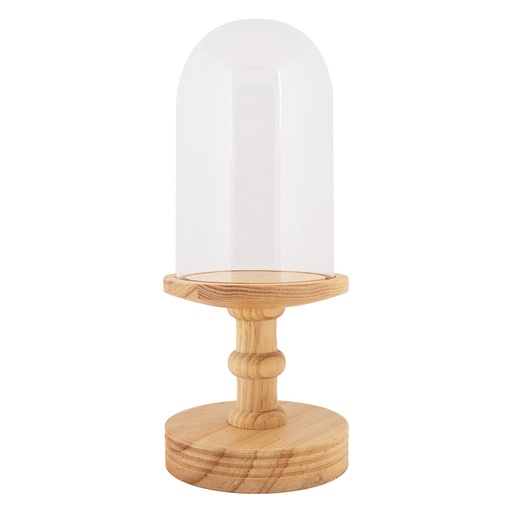 Cloche de verre Transparent Marron Ø 14x34 cm