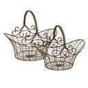 Cestini portaoggetti set di 2 Marrone 41x31x35 / 36x24x28 cm