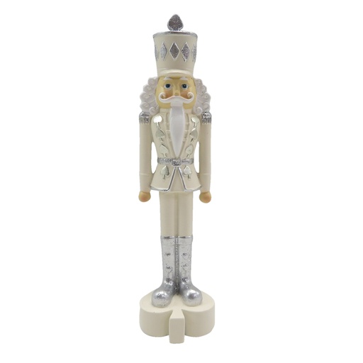 Deko Nussknacker Beige Silberfarbig 4x4x17 cm