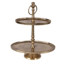 2-Tier Cake Stand Gold colored 27x18x34 cm