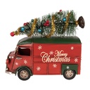 Model bus met kerstdecoratie 21x10x17 cm