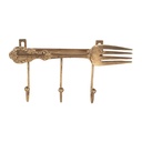 Wall Coat Rack 3 Hooks Gold colored 18x4x9 cm