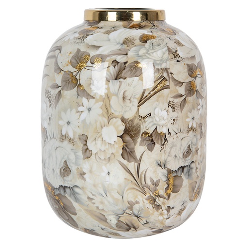 Deko Vase Beige Braun Ø 17x22 cm