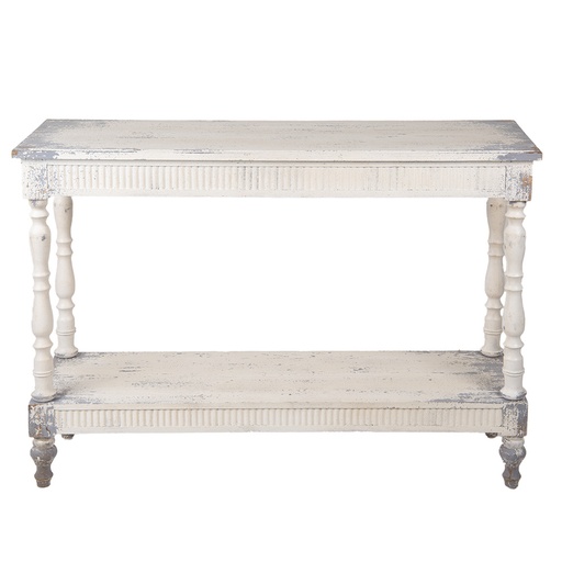 Clayre & Eef Beistelltisch 110x35x78 cm Weiß Holz