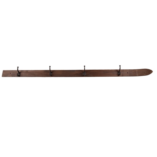 Appendiabiti da Parete 4 Ganci Marrone 170x8x12 cm