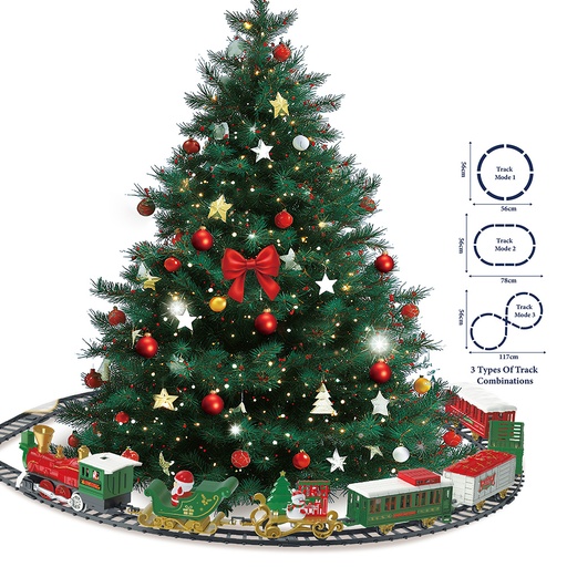 Decoration Christmas train Green Red 117x56x5 cm