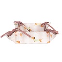 Bread Basket Beige Pink 35x35x8 cm