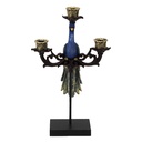 Candle Holder Blue Gold colored 25x10x42 cm