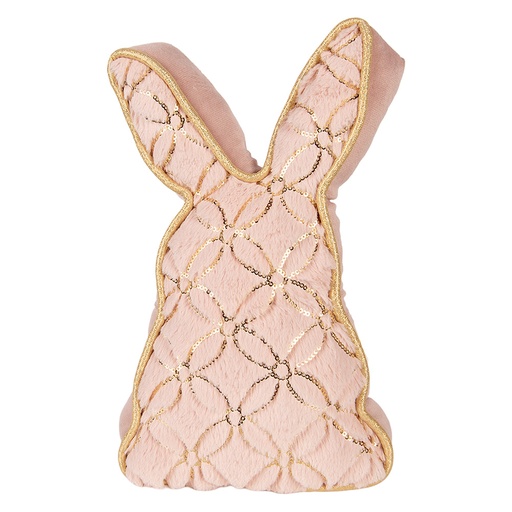 Cale Porte/Coussin Lapin Rose couleur Or 20x7x31 cm