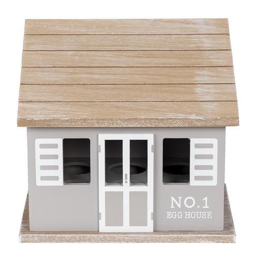Portauova in legno Casette Grigio Marrone 20x14x18 cm