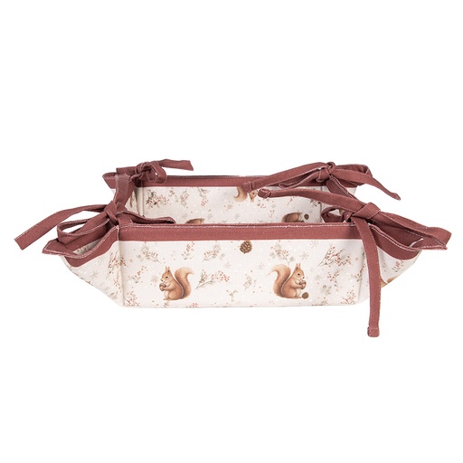 Bread Basket Beige Brown 35x35x8 cm