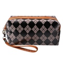 Kulturtasche Damen Schwarz, Beige 18x8x10 cm
