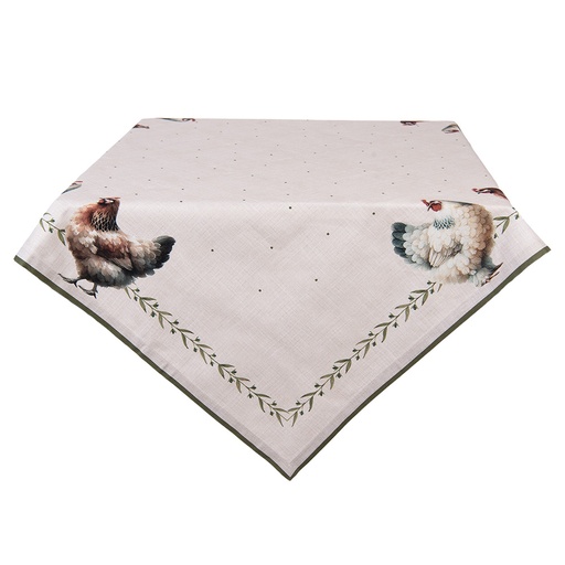 Square Tablecloth Beige Brown 100x100 cm