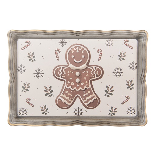 Dekoratives Tablett Beige Braun 31x22x2 cm