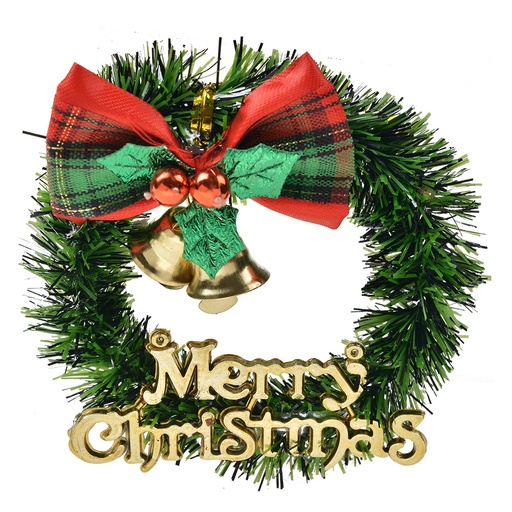 Christmas Decoration Wreath Green Gold colored Ø 8x2 cm