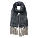 Winterschal Damen Schwarz 50x180 cm