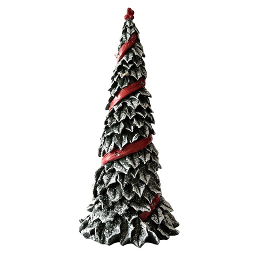 Clayre & Eef Statuetta decorativa di Natale Albero di Natale Ø 18x42 cm Verde Plastica