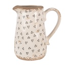 Decorative Pitcher Beige Black 16x12x18 cm