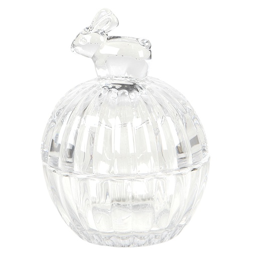 Bonbonniere mit Deckel Kaninchen Transparent 8x8x11 cm