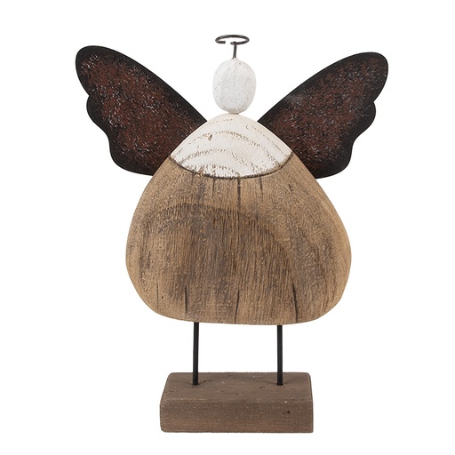 Christmas Decoration Angel Brown White 13x5x19 cm