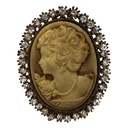 Broche cameo bruin