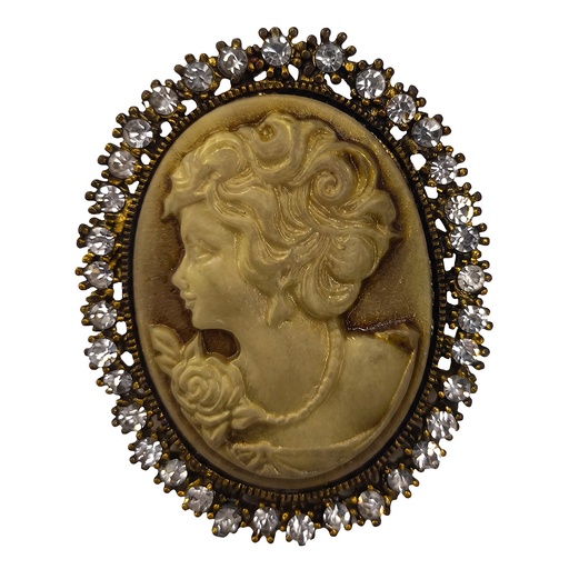 Broche cameo bruin