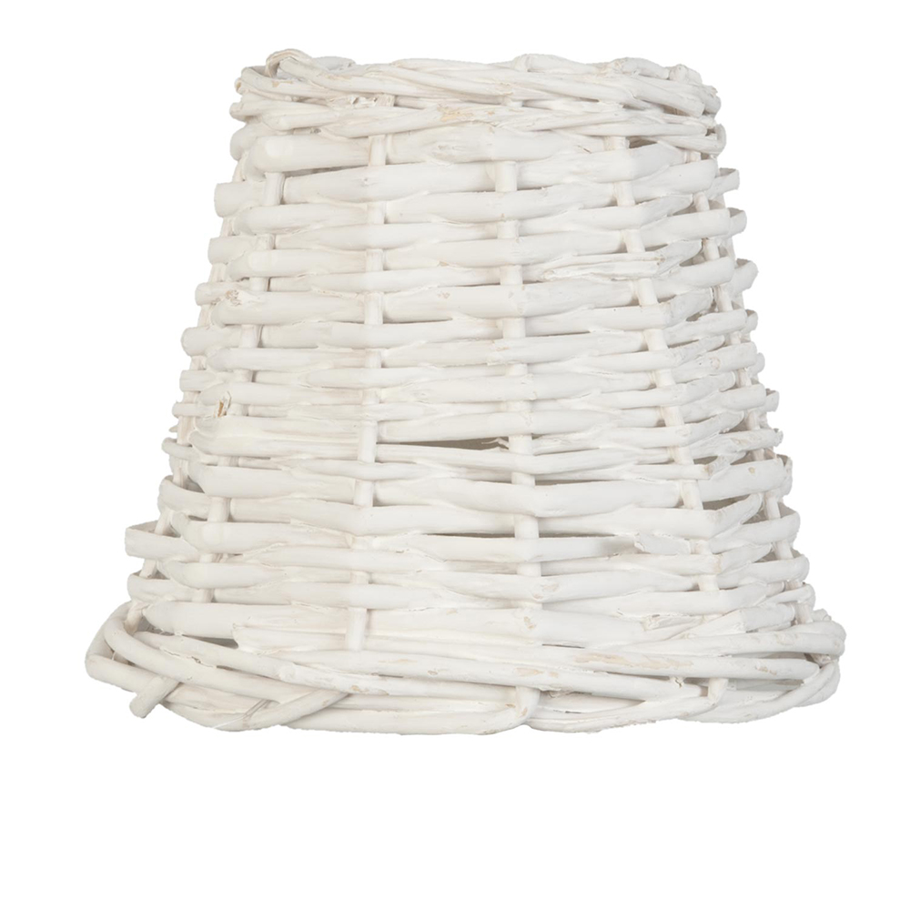 Clayre & Eef Lampenkap Ø 14x12 cm Wit Rotan