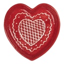Geschirr Frühstuckteller Rot Weiß 17x17x3 cm