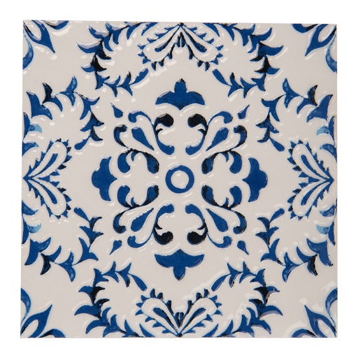 Pfannenuntersetzer Weiß Blau 15x15x1 cm