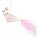 Deko Anhänger Vogel Weiß Rosa 8x5x5 cm