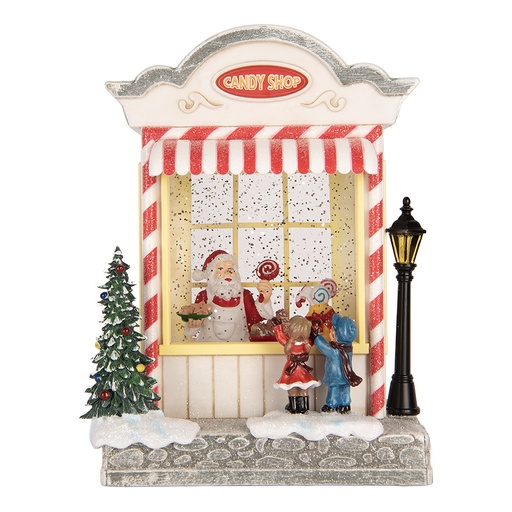 Carillon Casa con LED Blanc Color argento 16x12x23 cm / 3xAA