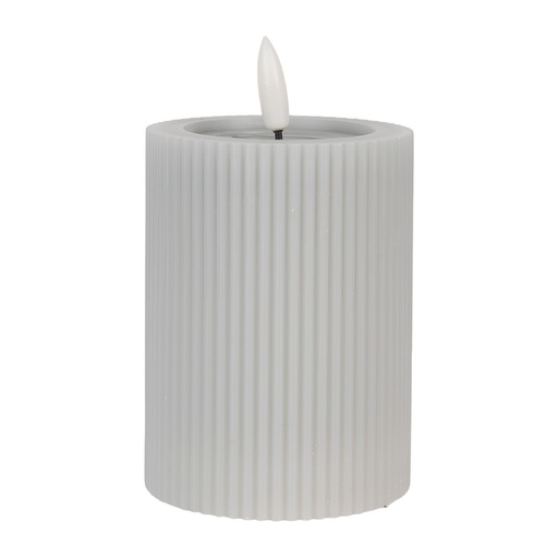 Candela con LED Grigio Ø 8x13 cm / 2xAA
