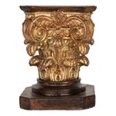 Pedestal Brown Gold colored 12x12x16 cm