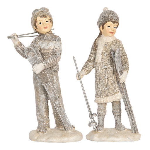 Christmas Decoration Children set of 2 Grey 8x5x15 cm