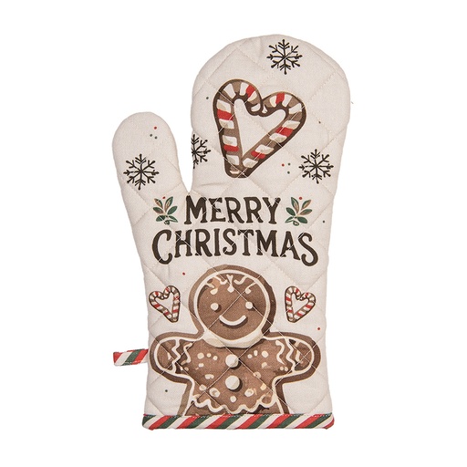 Oven Mitt Beige Brown 18x30 cm