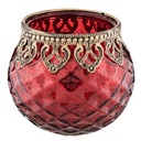 Porte-lampion en verre Rouge Ø 10x10 cm