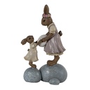 Decoration Rabbit Brown Pink 10x6x17 cm